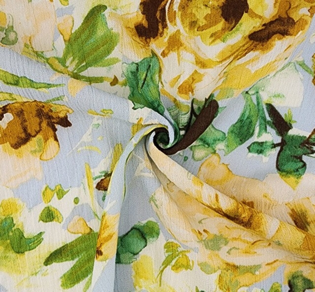 1 Yard Rayon Crinkle Crepon Fabric Skylight, Lightweight Drapey Apparel Textile, 50/52" Wide